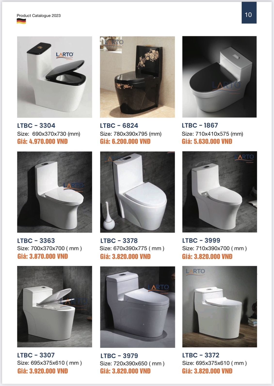 Thiết bị vệ sinh LARTO Catalogue và Bảng giá mới nhất /Page 11